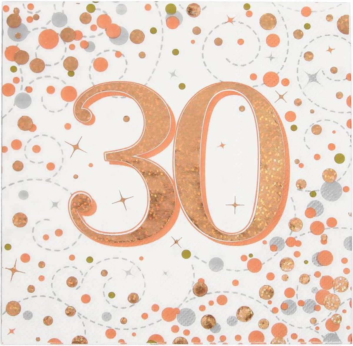 Oaktree - Servetten 30 jaar Rose Gold (16 stuks)