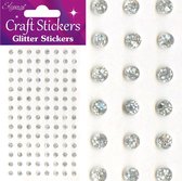 Stickers Glitter Diamantjes Zilver (per vel) 4mm