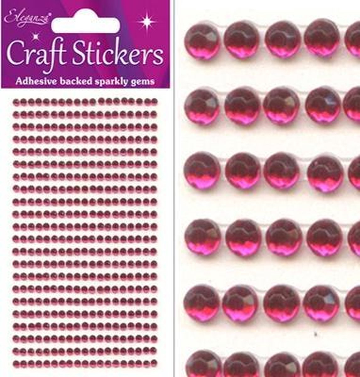 Oaktree - Stickers Diamantjes Roze (per vel) 3mm
