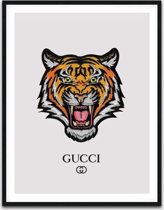 Cadre photo de luxe Gucci Tiger 52,5 x 72,5 cm | Peinture Gucci |  Décoration murale... | bol.com