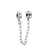 Quiges Bedel Bead - 925 Zilver - Safety Ketting Hartjes Kraal Charm - Z648