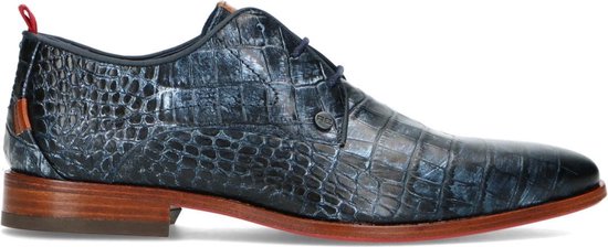 Rehab - Heren - Greg croco blauwe veterschoenen - Maat 43 | bol.com