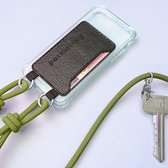 Pockiesling telefoonhoes met koord - telefoonketting telefoonkoord phonesling iPhone X/XS (Zwart - Groen)