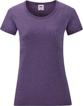 Fruit Of The Loom Dames / Vrouwen Damens-Fit Valueweight T-shirt met korte mouwen (Heather Paars)