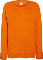 Fruit OF The Loom Dames Getailleerd lichtgewicht raglan sweatshirt (240 GSM) (Oranje)