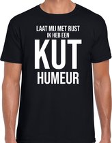 Laat mij met rust ik heb een kut humeur fun tekst t-shirt / kleding zwart voor heren - foute fun tekst shirt / festival outfit L