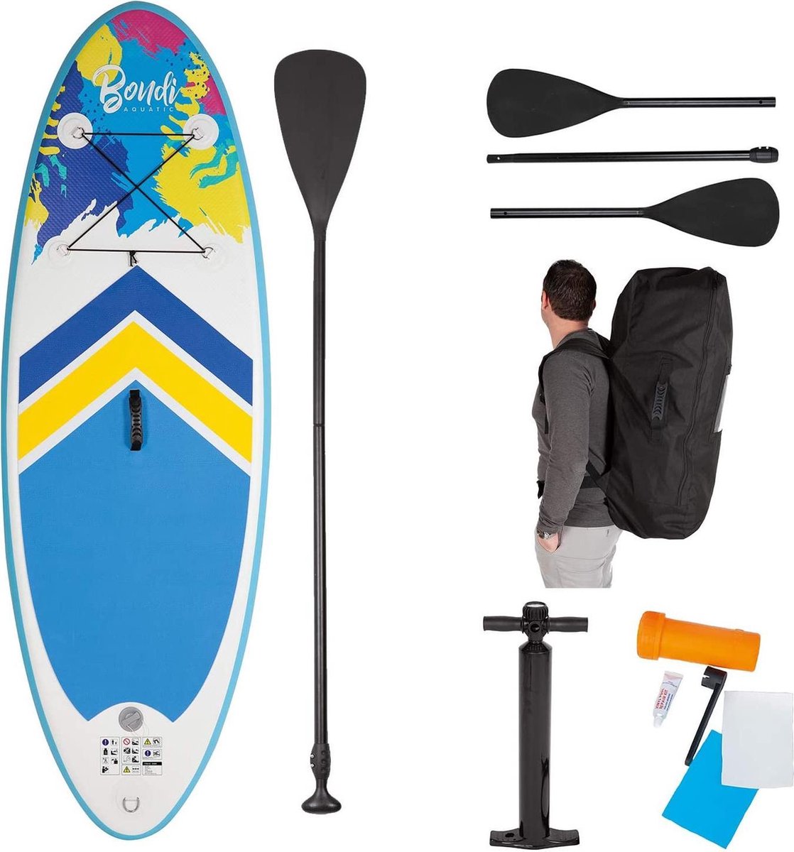 John - Opblaasbaar kinder / tiener SUP board - Bondi Aquatic - Complete Paddle board set!