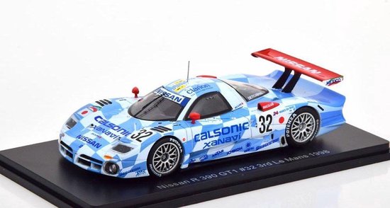 Nissan R 390 GT1 #32 3rd Le Mans 1998 (Blauw) 1/43 Spark - Modelauto - Schaalmodel - Model auto  - Miniatuurauto - Miniatuur autos