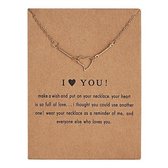 I Love You ketting - Hartje aan ketting - Geluksketting - Vriendschapsketting - Hartje