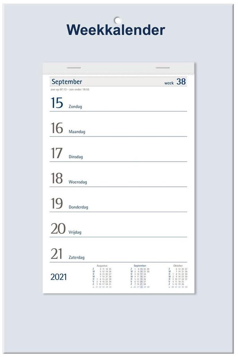 Castelli weekkalender op schild 2021 - weekplanner - 33 x 20 x 1.2 cm - week op 1 pagina - Castelli