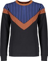 Nobell Kamil sweater with V colorblocking Intense Kobalt Q009-3305