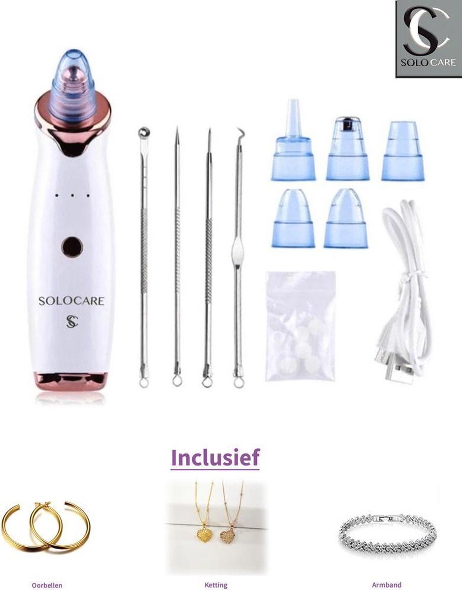 Solo Care Mee-eters verwijderen - Blackhead remover - Gezichtsborstel - Gezichtstreiniger - Mee-eter