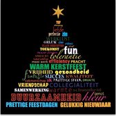 Kerstkaarten Kleurrijke teksten kerstboom - 10 stuks - met enveloppen