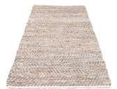 Rocaflor -Vloerkleed- jute -gerecycled- leer -geweven -beige- naturel