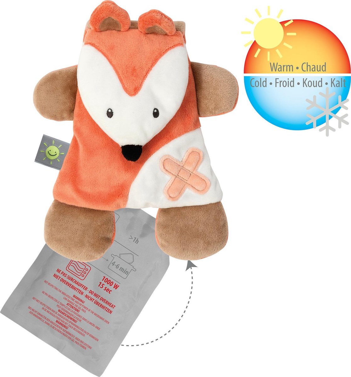 | Nattou Vos Buddiezzz Warmte en Koude Knuffel met Knuffeldoekje Tegen Onder Andere Koorts En Buikpijn 3