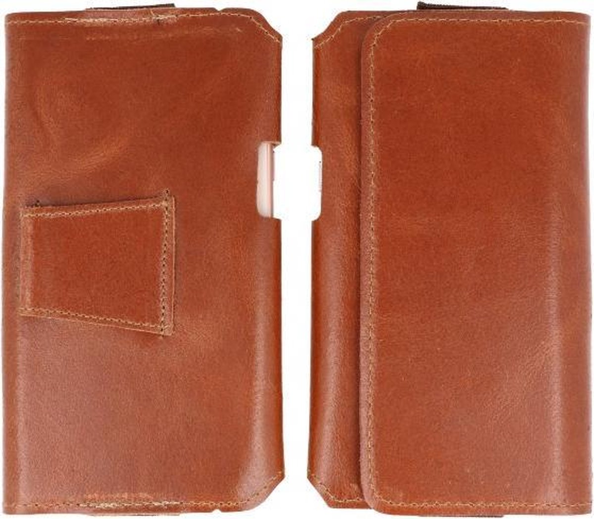 BAOHU Handmade Leer Horizontaal Draagtas Maat XL Bruin