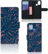 Smartphone Hoesje Geschikt voor Samsung Galaxy M31 Bookcase Palm Leaves