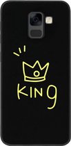 ADEL Siliconen Back Cover Softcase Hoesje Geschikt voor Samsung Galaxy A8 Plus (2018) - King Goud