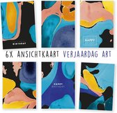 Kimago.nl - wenskaarten - kaartenset - ansichtkaarten - Verjaardag - art - kunst - 6 stuks