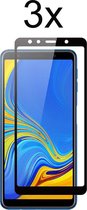 Samsung A7 2018 screenprotector - Beschermglas Samsung Galaxy A7 2018 Screen Protector Glas - Full Cover - 3 stuks