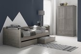 Alta Bedbank met 2 opbergladen, Stone grey, hoogwaardige kwaliteit