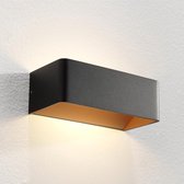 Wandlamp Mainz Zwart/Goud - LED 2x3W 2700K 2x270lm - IP20 - Dimbaar > wandlamp binnen zwart goud | wandlamp zwart goud | muurlamp zwart goud | led lamp zwart goud | sfeer lamp zwar