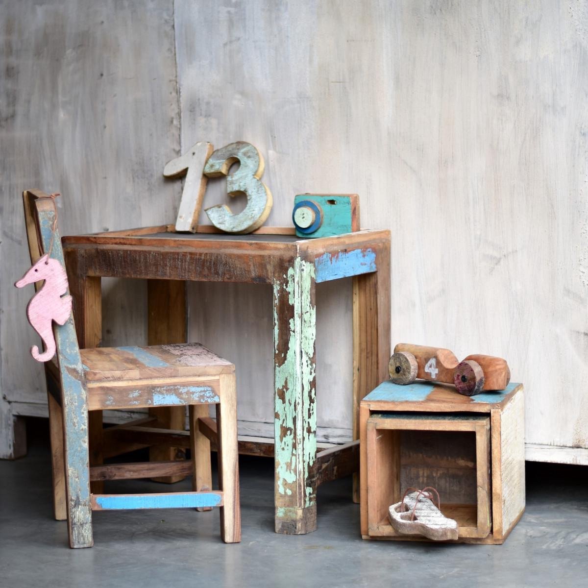 Otentic Kinderstoel sloophout. Houten vintage stoeltje voor kinderen -  kinderzetel -... | bol.com