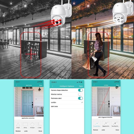 Fuegobird Full HD 1080P Wifi Smart Bewakingscamera's - PTZ IP Camera - IP66 Waterdichtheid - Binnen en Buitengebruik - Dual band WIFI - ONVIF - Wit van Fuegobird — afbeelding 4