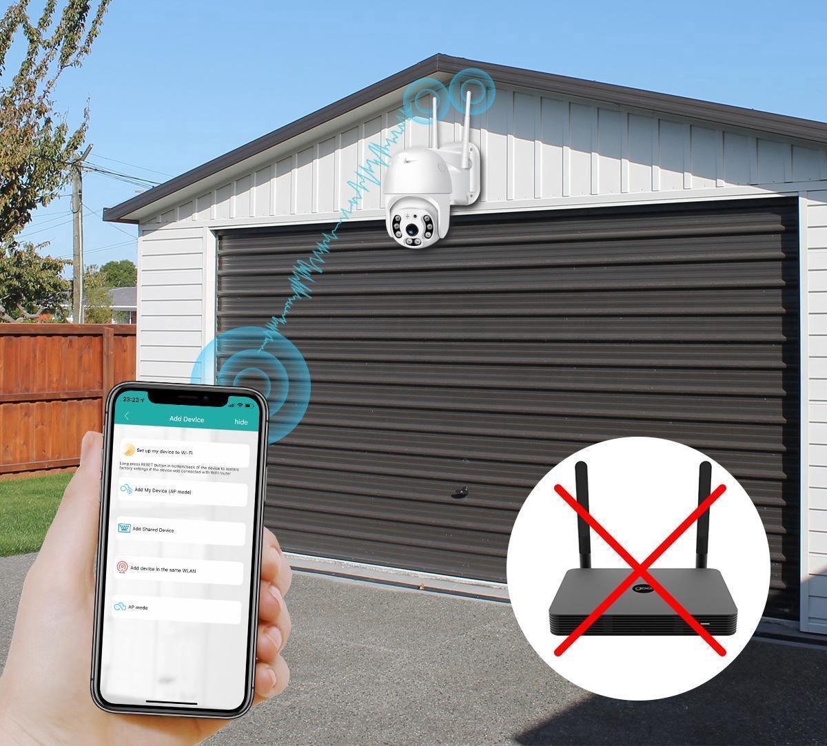 Fuegobird Full HD 1080P Wifi Smart Bewakingscamera's - PTZ IP Camera - IP66 Waterdichtheid - Binnen en Buitengebruik - Dual band WIFI - ONVIF - Wit – foto 8