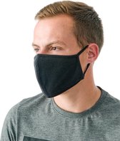 5x Wasbaar mondmaskers Volwassenen Uni Premium Zwart