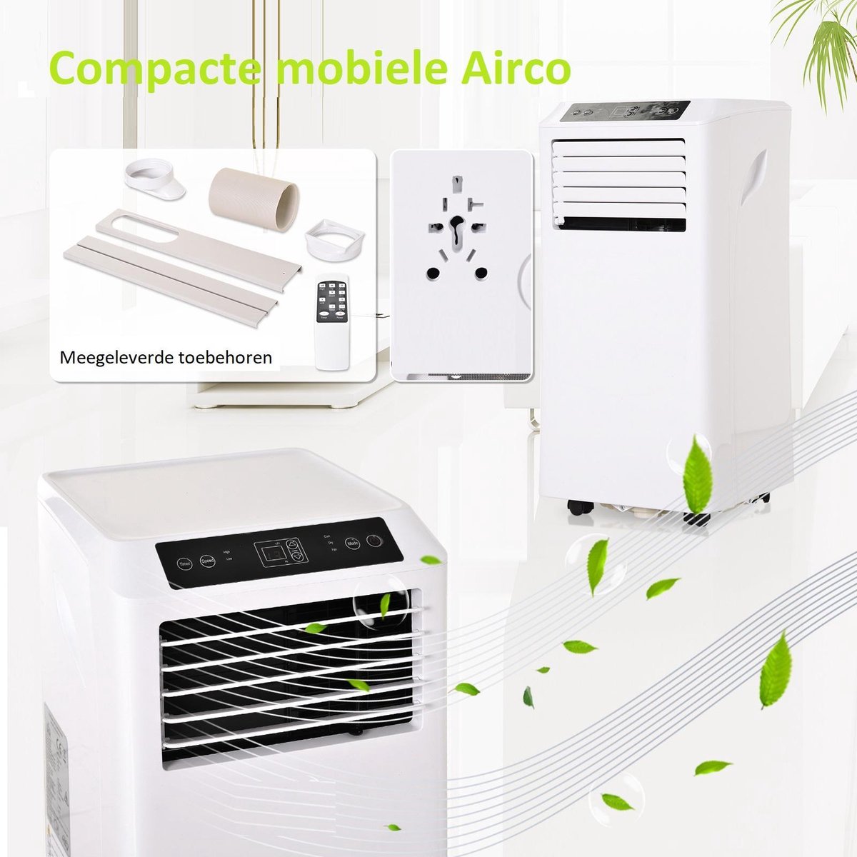 Mobiele Airco 9000 BTU met Afstandsbediening op Wielen - afbeelding 3