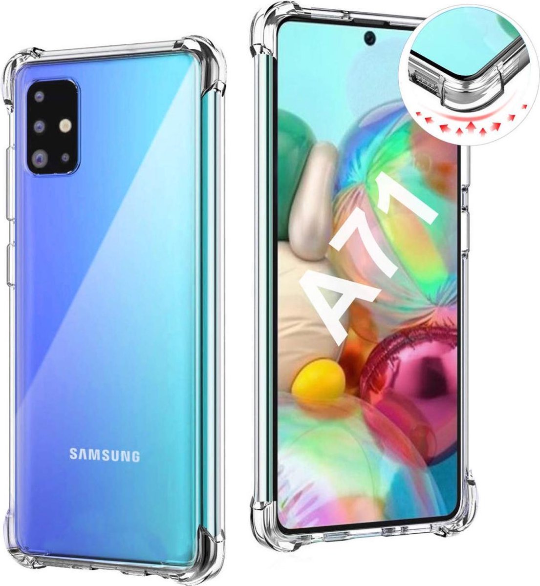 XSSIVE Anti Shock Tpu Case voor Samsung Galaxy S20 Ultra - Back Cover - Transparant