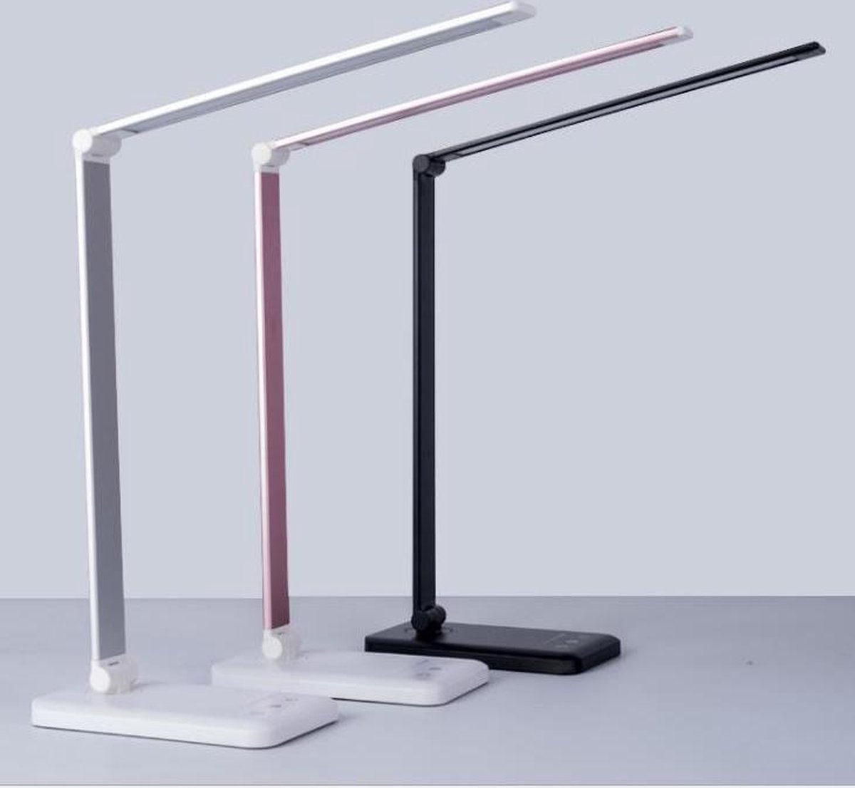 Ortho® - Bureaulamp - Bedlamp - Leeslamp - Nachtlamp - LED - Kleur licht, van Warm Wit tot Daglicht - Dimbaar - met USB oplaadpoort - Zilverkleurig thumbnail 6