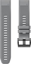 Grijs Siliconen horloge bandje 26mm Quickfit geschikt voor Garmin Fenix