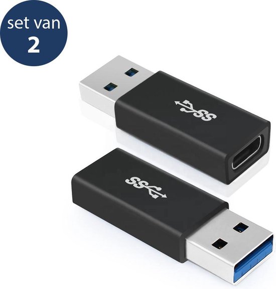 twist Uitvoeren Lui Set van 2 USB-C naar USB-A adapter - Verloop - USB C naar USB - 2 pack |  bol.com