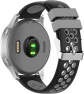 Siliconen Smartwatch bandje - Geschikt voor  Garmin Vivomove 3s sport band - 39mm - zwart/grijs - Horlogeband / Polsband / Armband