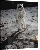 Buzz Aldrin walks on the moon (maanlanding) - Foto op Plexiglas - 40 x 40 cm