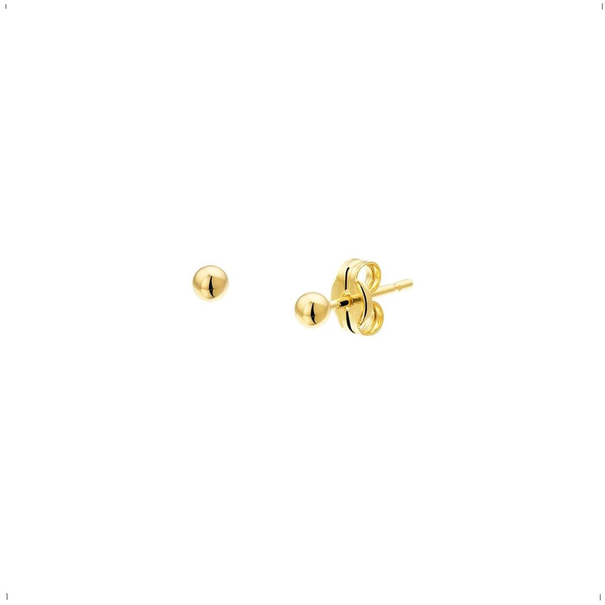 YO&NO - Oorbellen - Goud - Oorknoppen - Bol - 2.5mm - Sieraden Vrouw - Heren -14k - 585 Goud