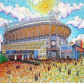 Schilderij Johan Cruijff Arena - Als Van Gogh | Ajax Stadion | Amsterdam | Hoogwaardig canvas | Houten frame | 60 x 60 cm | Erika Stanley Art For All |