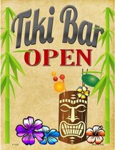 Wandbord - Tiki Bar Open