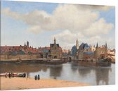 Gezicht op Delft, Johannes Vermeer - Foto op Canvas - 150 x 100 cm