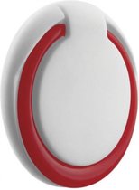 Wit met Rode Ring vinger houder geschikt voor elke telefoon