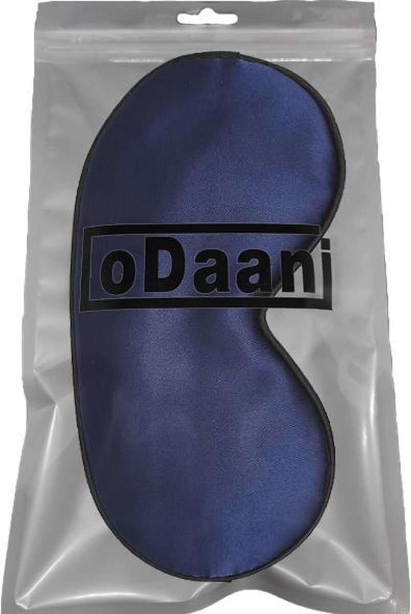Slaapmaskers Extra Zacht Satijn – 2 Stuks - Blauw & Zwart - Thuis - Slaapmasker - Verduisterend - Onderweg - Vliegtuig - Festival - Slaapcomfort - oDaani — afbeelding 2