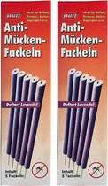 2x anti-muggenfakkels met lavendelgeur, muggenfakkels, muggenfakkels, muggenspray