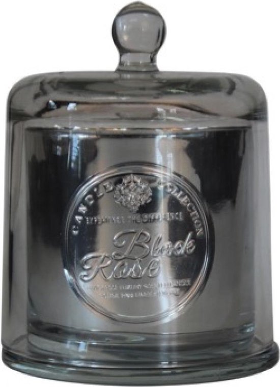 Luxe kaars onder stolp - Metal PM Black Rose