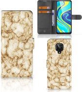 Book Cover Xiaomi Redmi Note 9 Pro | Note 9S Smartphone Hoesje Marmer Goud