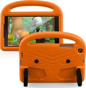 Case2go - Hoes geschikt voor Samsung Galaxy Tab A 10.1 (2019) - Schokbestendige case met handvat - Sparrow Kids Cover - Oranje
