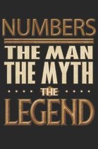 Numbers The Man The Myth The Legend: Numbers Notebook Journal 6x9 Personalized Customized Gift For Someones Surname Or First Name is Numbers