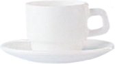 Bordenset Arcoroc Restaurant Koffie 6 Stuks Wit Glas (11 cm)