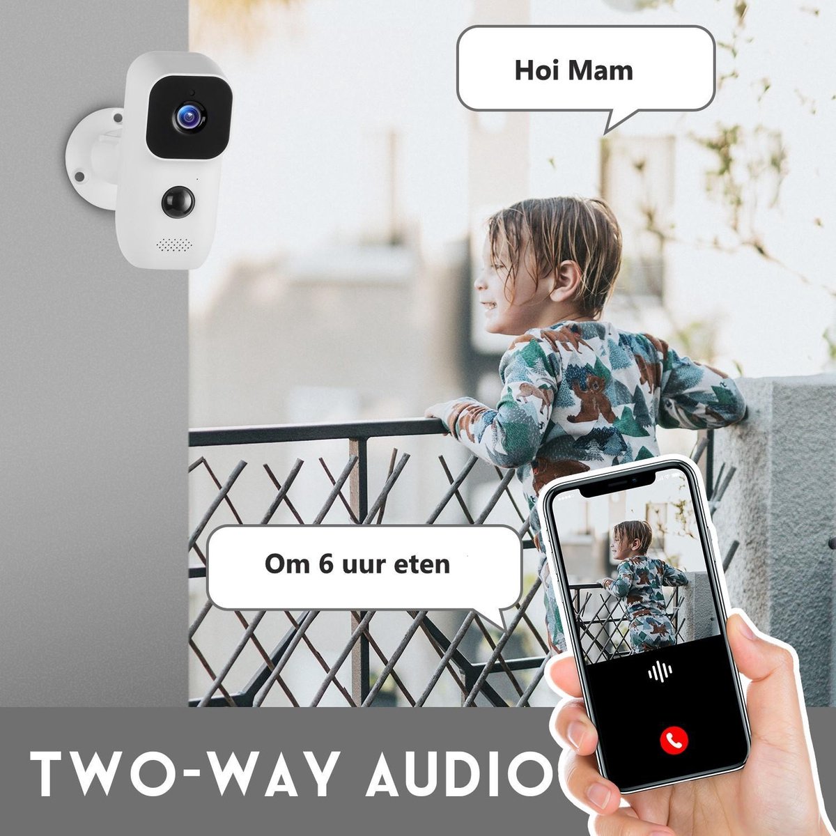 Beveiligingscamera - 100% draadloze Camera - wifi Camera - oplaadbaar met zonne-energie - inclusief zonne-energiepaneel - overal te plaatsen - IP65 weerbestendig - PIR bewegingscensor - SD-kaart ondersteuning of Cloudopslag. – foto 6